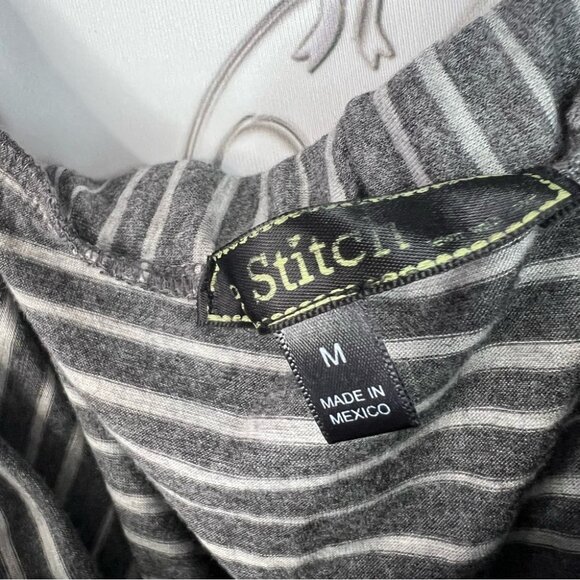 Love Stitch dress strapless maxi long style flowy grey and White Striped Skirt - Picture 8 of 9